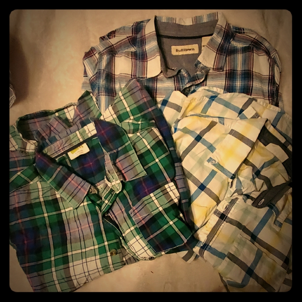 3 boys button up shirts